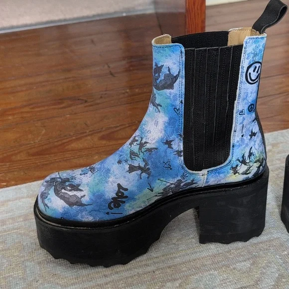 John Fluevog Skyhigh F Nerds Platform Chelsea Boots - Picture 3 of 6